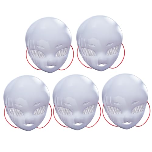 Pesoncarl Weiße Maske, 5pcs Vollgesichtspursuit Maske mit Masch Big Eye, DIY zum Malen von Blanko, Plastik -Therian mit rotem Seil für Maskerade, Halloween -Party, Tanzpartys, Spielzeug Pesoncarl Weiße Maske, 5pcs Vollgesichtspursuit Maske mit Masch Big Eye, DIY zum Malen von Blanko, Plastik -Therian mit rotem Seil für Maskerade, Halloween -Party, Tanzpartys, Spielzeug von Pesoncarl