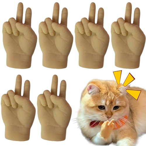 Pesoncarl Winzige Hände für Katzen 6pcs realistische V-Sign Mini Hände dehnbares kleines Silikon lustig interaktive kleine für Streichelstreicher, Puppenkinos Pesoncarl Winzige Hände für Katzen 6pcs realistische V-Sign Mini Hände dehnbares kleines Silikon lustig interaktive kleine für Streichelstreicher, Puppenkinos von Pesoncarl