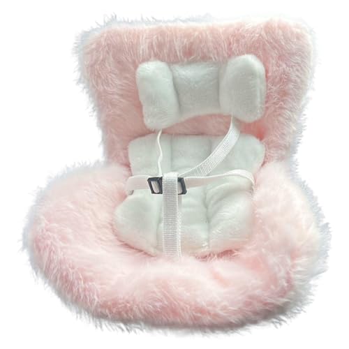 Pesoncarl Puppenautositz für 7 Zoll Puppen, weich war warmes Plüsch niedliche Sicherheit Babypuppen Autositz Funktionales Ornament für AIR Vent Clip Desktop Display von Pesoncarl