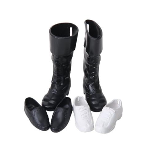 Puppenhaus Miniaturschuhe süße Mini -Puppen -Prince -Schuhe für Puppenspielzeugzubehör Haus Dekoration 3pairs (schwarz und weiß), Puppenzubehör von Pesoncarl