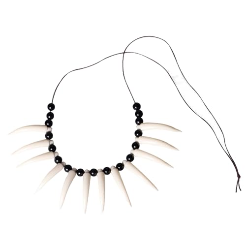 Reißzähne Halskette kreative Schädel Tribal Perlen und Reißzähne Halsketten Kostümzubehör für ausgefallene Partykleid, Spielzeug. von Pesoncarl