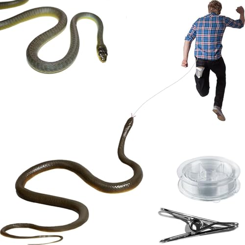Schlangenstreich mit String Clip Plastik Realistischer Schlange Streich lustiges Spielzeug wiederverwendbar auf einer Schnur für Erwachsene Kinderfamilie, die Menschen grau jagen, Neuheit Gag Spielze Schlangenstreich mit String Clip Plastik Realistischer Schlange Streich lustiges Spielzeug wiederverwendbar auf einer Schnur für Erwachsene Kinderfamilie, die Menschen grau jagen, Neuheit Gag Spielze von Pesoncarl