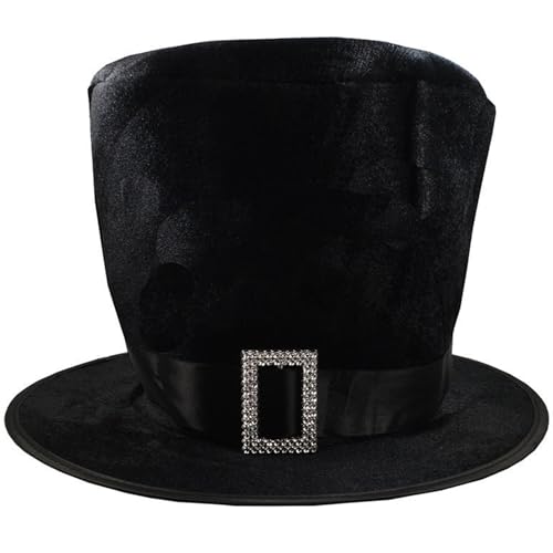 Top -Hüte für Männer 7, 5 Zoll hohe schwarze Top -Hut -Größe für Erwachsene Fühle Zauberkostüm Zubehör für formelle Showman Party Halloween Kostüm von Pesoncarl