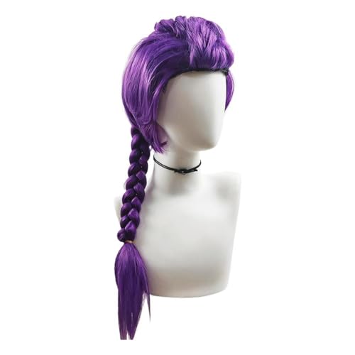 Hunter-Kostüm-Perücke, violette Perücke mit dickem Zopf, Halloween-Anime-Cosplay-Perücke, Anime-Jäger, Cosplay, realistische A-nime C-Osplays-Perücken für Damen und Herren, Zöpfe, Haar-Accessoires Hunter-Kostüm-Perücke, violette Perücke mit dickem Zopf, Halloween-Anime-Cosplay-Perücke, Anime-Jäger, Cosplay, realistische A-nime C-Osplays-Perücken für Damen und Herren, Zöpfe, Haar-Accessoires von Pessrrtewg