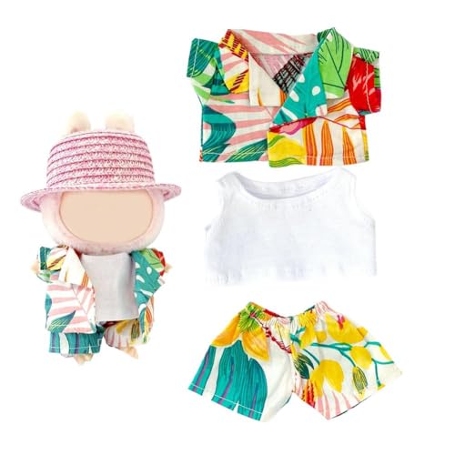 Kleidung für 17 cm Puppen-Outfit, stilvolles Kawaii-Strandanzug-Outfit, niedliche Strandkleidung und Hut-Outfit, geeignet für 17 cm große Puppe, lässiger Stil, Puppenkleidungsset, Ersatz, zum Spielen Kleidung für 17 cm Puppen-Outfit, stilvolles Kawaii-Strandanzug-Outfit, niedliche Strandkleidung und Hut-Outfit, geeignet für 17 cm große Puppe, lässiger Stil, Puppenkleidungsset, Ersatz, zum Spielen von Pessrrtewg