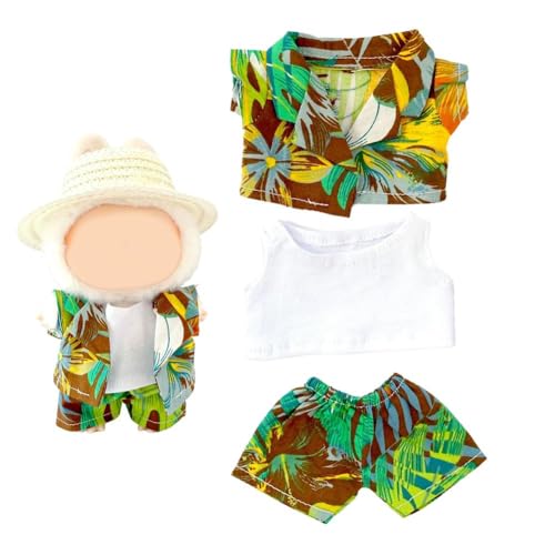 Kleidung für 17 cm Puppen-Outfit, stilvolles Kawaii-Strandanzug-Outfit, niedliche Strandkleidung und Hut-Outfit, geeignet für 17 cm große Puppe, lässiger Stil, Puppenkleidungsset, Ersatz, zum Spielen Kleidung für 17 cm Puppen-Outfit, stilvolles Kawaii-Strandanzug-Outfit, niedliche Strandkleidung und Hut-Outfit, geeignet für 17 cm große Puppe, lässiger Stil, Puppenkleidungsset, Ersatz, zum Spielen von Pessrrtewg