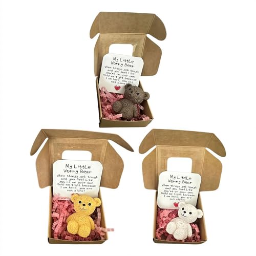 Mini-Plüsch-Teddybär in Box, My Little Worry Bears, Mini-Taschenbären, Umarmung aus Plüsch mit inspirierender Karte, weiches, handgefertigtes Teddy-Andenken für Liebhaber, süßes B-Ohren-Geschenk für Mini-Plüsch-Teddybär in Box, My Little Worry Bears, Mini-Taschenbären, Umarmung aus Plüsch mit inspirierender Karte, weiches, handgefertigtes Teddy-Andenken für Liebhaber, süßes B-Ohren-Geschenk für von Pessrrtewg