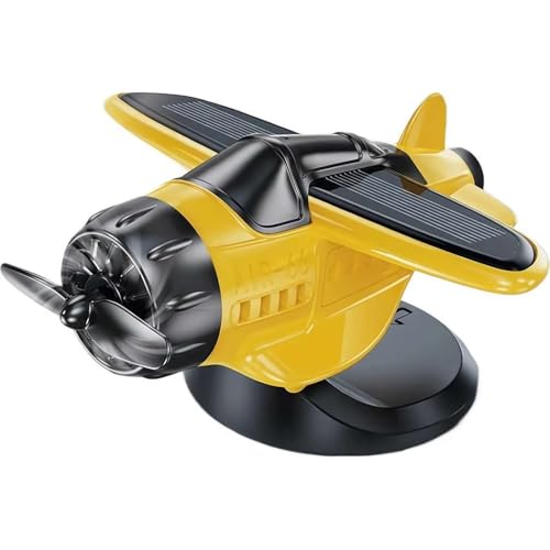 Solarbetriebene Flugzeug-förmige Auto-Ornamente, treibendes solarbetriebenes rotierendes Flugzeug-Ornament, rotierendes Solar-Flugzeug, Armaturenbrett-Ornament, für Innenraum, Armaturenbrett, Büro von Pessrrtewg