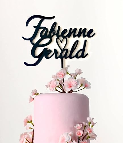 Cake Topper Personalisierte Acryl Hochzeitstorte Hochzeit personalisiert mit Namen Schwarz Topper Tortenfigur Tortenstecker Jubiläum Dekoration Wedding Cake Topper Custom Cake Topper Personalisierte Acryl Hochzeitstorte Hochzeit personalisiert mit Namen Schwarz Topper Tortenfigur Tortenstecker Jubiläum Dekoration Wedding Cake Topper Custom von Pet-Jos