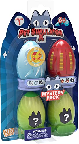 Pet Simulator X - 4 Eier mit geheimnisvollen Figuren – ab 6 Jahren – Figuren aus Videospielen – Lansay von Pet Simulator