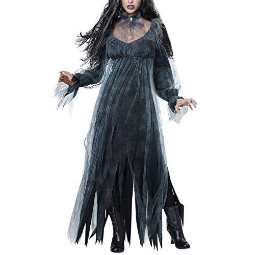 Petalum Halloween Kostüm Damen Zombie Braut Kleid Vampir Gruseliger Effekt Kleid Cosplay von Petalum