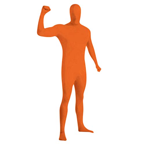 Petalum Halloween Weihnachten Erwachsene Ganzkörperanzug Anzug Catsuit Damen Herren Karneval Bodysuit Atmungsaktiv Second Skin Jumpsuit (XL:Height:160cm-170cm, Orange) von Petalum
