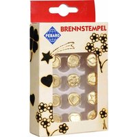 PEBARO 20200 - Brennstempel I, 12-teilig, Motive: Blume/Raute/Mond/Kreis/Herz/Stern, passend zum Pebaro-Brandkolben, Brandmalerei PEBARO 20200 - Brennstempel I, 12-teilig, Motive: Blume/Raute/Mond/Kreis/Herz/Stern, passend zum Pebaro-Brandkolben, Brandmalerei von Peter Bausch GmbH & Co. KG