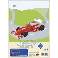 PEBARO 352/4S - Laubsägevorlage Rennwagen 3D, 1 Platte, Größe DIN A4. von Peter Bausch GmbH & Co. KG