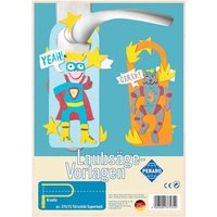 PEBARO 375/7S - Laubsägevorlage Türschild Held, Kinderzimmer, 1 Platte, Größe DIN A4. von Peter Bausch GmbH & Co. KG