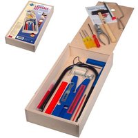 PEBARO 452 - Qualitäts-Laubsäge-Set, Holzbox mit Schiebedeckel, 23 Teile, Werkzeugkasten von Peter Bausch GmbH & Co. KG