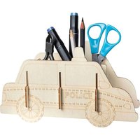PEBARO 477/4 - Holzbausatz Stiftehalter Polizeiauto, Laser cut Bastelset von Peter Bausch GmbH & Co. KG