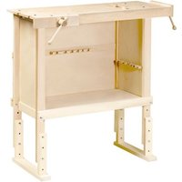PEBARO 489 - Werkbank Vollholz Natur mit 2 Einspannhalterungen, höhenverstellbar, Kinder-Werkbank von Peter Bausch GmbH & Co. KG