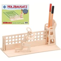 PEBARO 840/2 - Holzbausatz Stiftehalter Tennis, 18-teilig, Holzkonstruktion zum Zusammenstecken von Peter Bausch GmbH & Co. KG