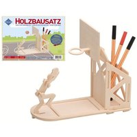 PEBARO 840/3 - Holzbausatz Stiftehalter Basketball, 16-teilig, Holzkonstruktion zum Zusammenstecken von Peter Bausch GmbH & Co. KG