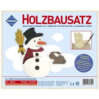 PEBARO 848/4 - Holzbausatz Schneemann Kantenhocker, 7 Teile, Holzkonstruktion zum Zusammenstecken von Peter Bausch GmbH & Co. KG