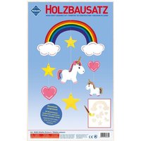 PEBARO 848/6 - Holzbausatz Mobile Einhorn, 8 Teile, Holzkonstruktion zum Zusammenstecken von Peter Bausch GmbH & Co. KG
