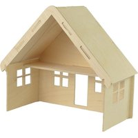 PEBARO 880/1 - Holzbausatz Puppenhaus klein ohne Möbel, 7 Teile, Holzkonstruktion zum Zusammenstecken von Peter Bausch GmbH & Co. KG