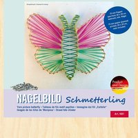 PEBARO NB1 - Nagelbild Schmetterling, Fadenbild 20x20cm, Fadenspannbild 20x20cm, String Art Bastelset inkl. Nägel von Peter Bausch GmbH & Co. KG