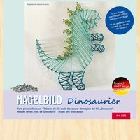 PEBARO NB3 - Nagelbild Dinosaurier, Fadenbild 20x20cm, String Art Bastelset inkl. Nägel von Peter Bausch GmbH & Co. KG