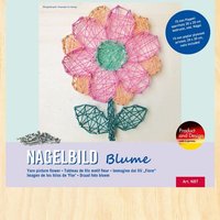 PEBARO NB7 - Nagelbild Blume, Fadenbild, Fadenspannbild, String Art mit Motiv Blume, 20x20cm, Bastelset von Peter Bausch GmbH & Co. KG