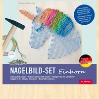 PEBARO NB9-SET - Nagelbild-Set Einhorn, Fadenbild, 20x20cm, Bastelset von Peter Bausch GmbH & Co. KG