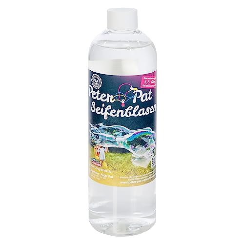 Peter Pat Wunderseifenblasenkonzentrat, 0,5 Liter Riesenseifenblasen Konzentrat mit Wow-Effekt, ergibt 5,5 Liter Seifenblasen Flüssigkeit von Peter Pat