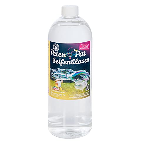 PeterPat Wunderseifenblasenkonzentrat, 1 Liter Riesenseifenblasen Konzentrat mit Wow-Effekt, ergibt 11 Liter Seifenblasen Flüssigkeit von Peter Pat
