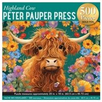 Highland Cow 500-Piece Jigsaw Puzzle (Gold Foil Highlights) von Peter Pauper Press