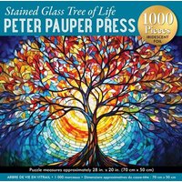 Stained Glass Tree of Life 1000-Piece Jigsaw Puzzle (Printed on Reflective Foil for Realistic Effect!) von Peter Pauper Press