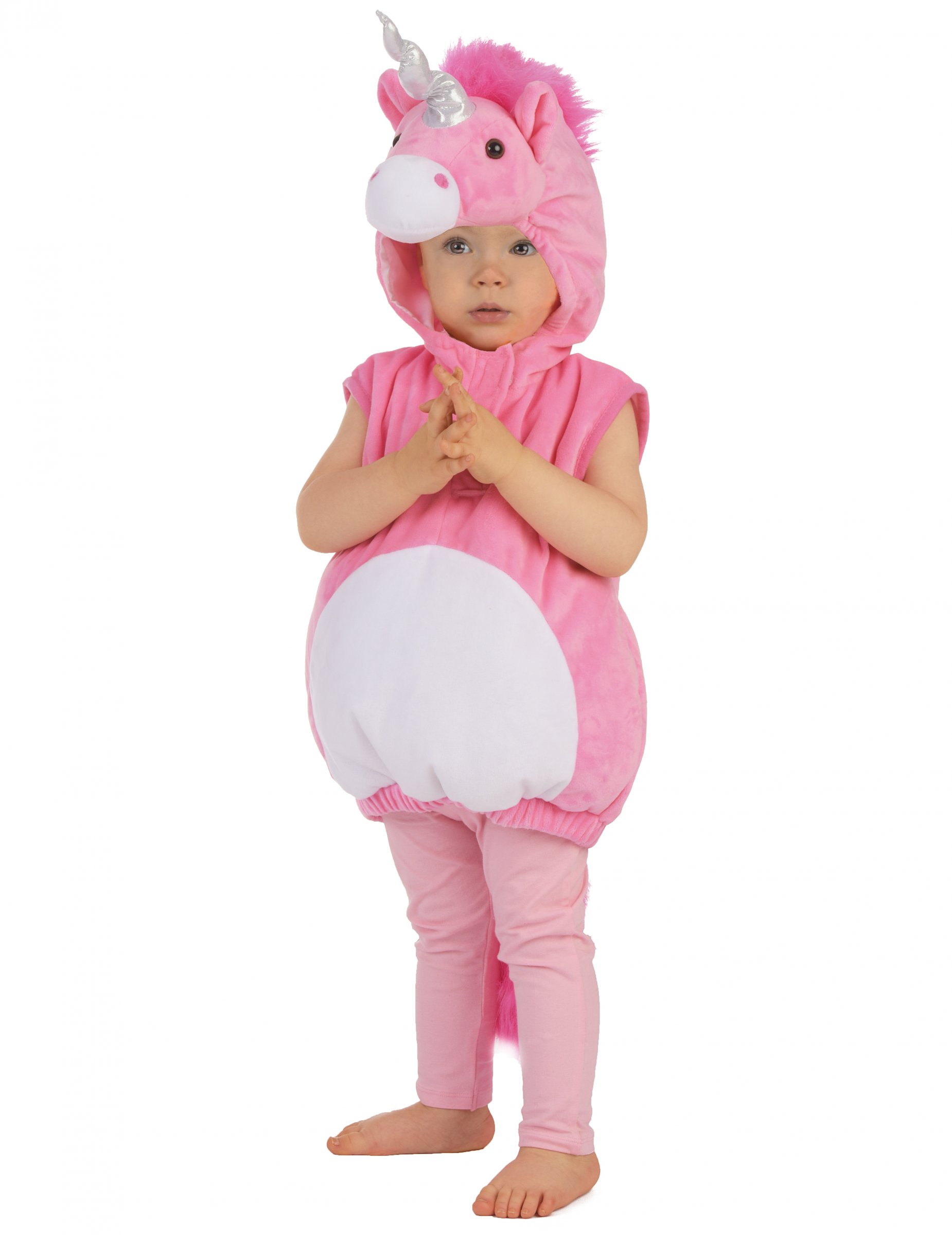 Niedliches Einhorn Kinderkostüm rosa-weiss von KARNEVAL-MEGASTORE