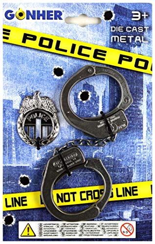 Peterkin 324/0 Gonher Polizei Handschellen und Abzeichen, Schwarz von Peterkin