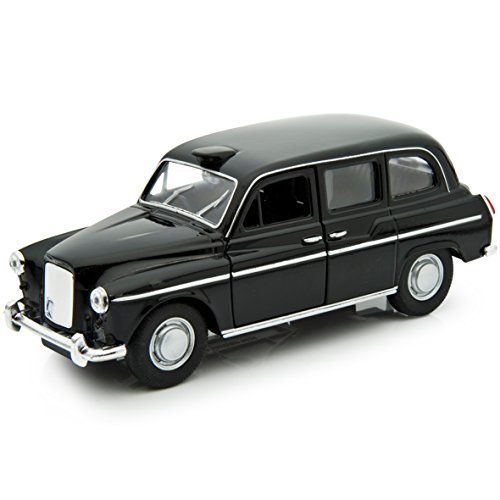 Peterkin Austin London Taxi-Spielzeugfahrzeug, 12,1 cm, schwarzes Fahrerhaus mit Rückzieh- und Go-Aktion, Druckguss, ab 3 Jahren von Peterkin
