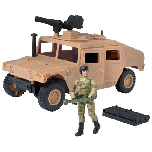 Peterkin World Peacekeeper Wüstenhumvee mit Militärfiguren und Zubehör, Maßstab 1:18, Actionfiguren und Zubehör, 26 cm, ab 3 Jahren Peterkin World Peacekeeper Wüstenhumvee mit Militärfiguren und Zubehör, Maßstab 1:18, Actionfiguren und Zubehör, 26 cm, ab 3 Jahren von Peterkin
