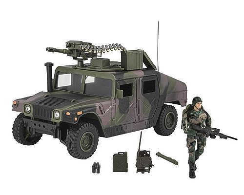 Peterkin World Peacekeepers Humvee-Angriffsfahrzeug mit Militärfiguren und Zubehör, Maßstab 1:18, Actionfiguren und Zubehör, 26 cm, Grün Peterkin World Peacekeepers Humvee-Angriffsfahrzeug mit Militärfiguren und Zubehör, Maßstab 1:18, Actionfiguren und Zubehör, 26 cm, Grün von Peterkin