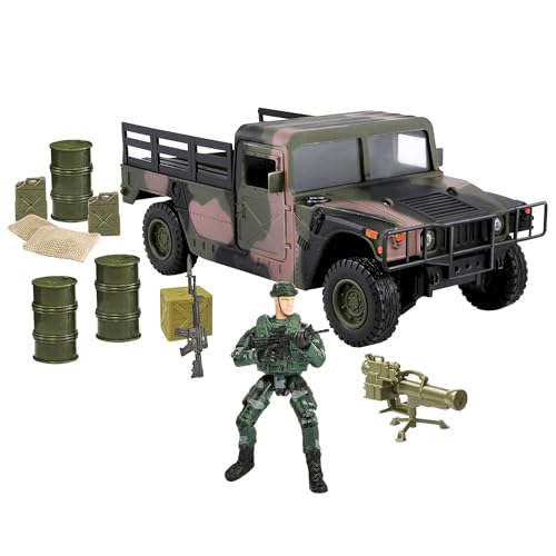 Peterkin World Peacekeepers from 26 cm Humvee Pick Up Truck mit Militärfiguren und Zubehör | Maßstab 1:18 | Actionfiguren und Zubehör | ab 3 Jahren von Peterkin