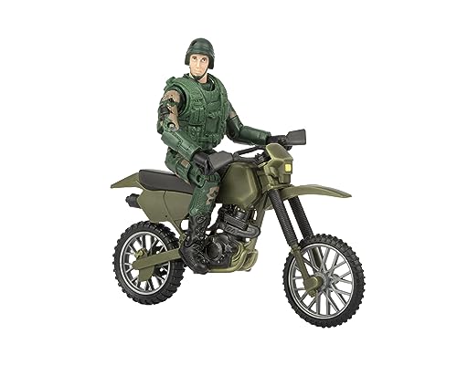 Peterkin World Peackeepers aus 9,5 cm Militärfigur mit Motorrad | Maßstab 1:18 | Actionfiguren & Zubehör | ab 3 Jahren von Peterkin