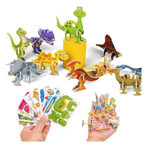 25pcs Educational 3D Cartoon Puzzle, 2024 New 3D Puzzles for Kids Toys, Kids Educational 3D Cartoon Puzzle, 3D Jigsaw Puzzles Cartoon Educational Toys for Boys & Girls (Dinosaur) von Peticehi