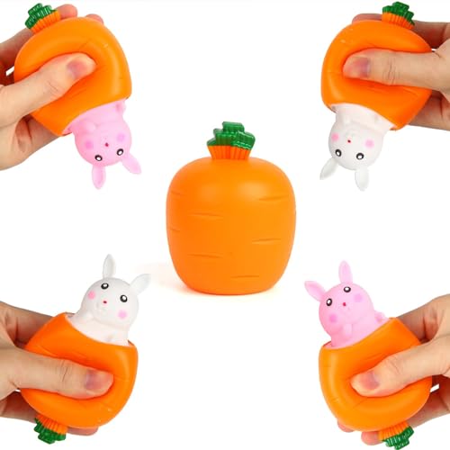 Pop Up Carrot Bunny, Rabbit Squeeze Toy, Pop Up Carrot Bunnies, Squeeze Toys Squishes Carrot Rabbit Fidget Toys, Cheap Fidget Toys, Easter Pop Fidget Toys (Random,10pcs) von Peticehi