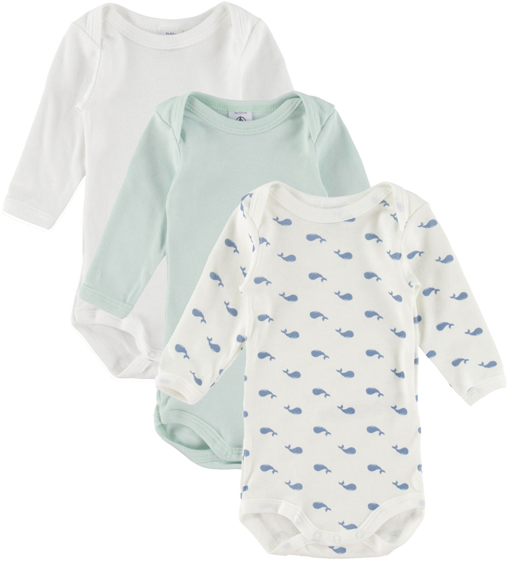 Petit Bateau Body l/ä - 3er-Pack - Weiß/Blau/Grün - Petit Bateau - 12 mt - Body L/Ä Petit Bateau Body l/ä - 3er-Pack - Weiß/Blau/Grün - Petit Bateau - 12 mt - Body L/Ä von Petit Bateau