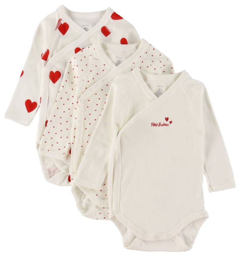 Petit Bateau Body l/ä - 3er-Pack - Weiß m. Herzen - Petit Bateau - 1 mt - Body L/Ä Petit Bateau Body l/ä - 3er-Pack - Weiß m. Herzen - Petit Bateau - 1 mt - Body L/Ä von Petit Bateau
