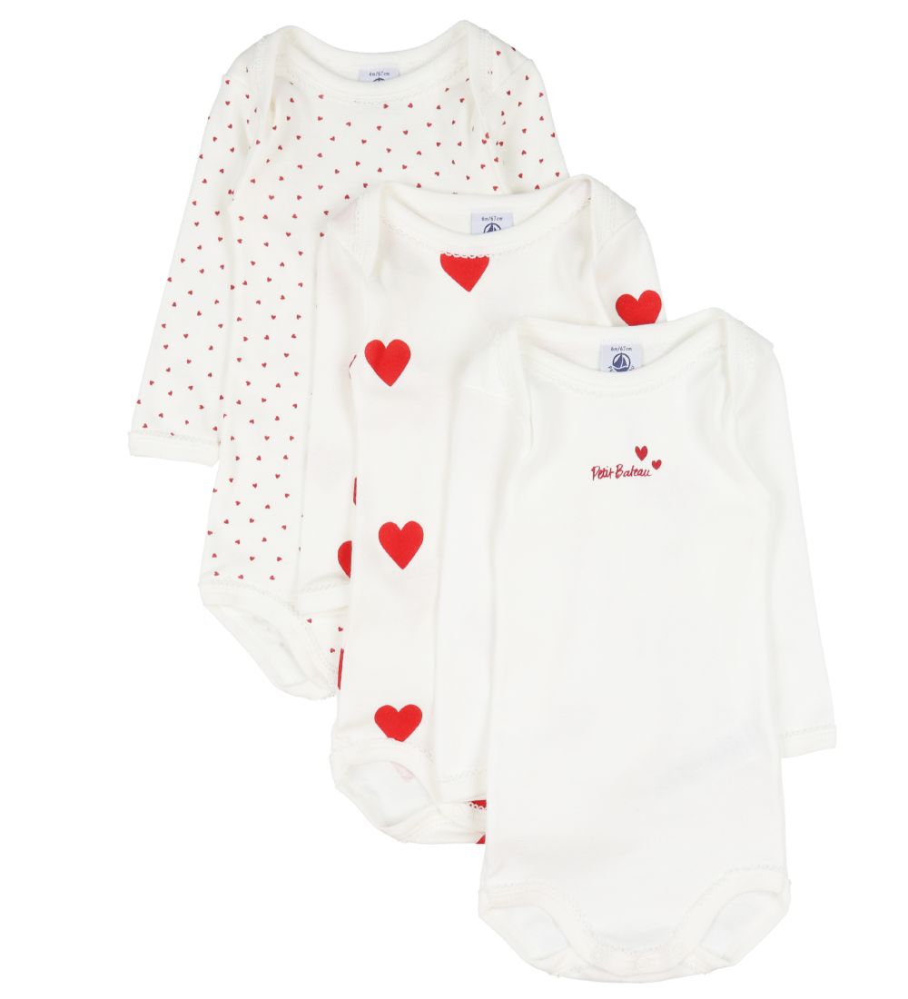 Petit Bateau Body l/ä - 3er-Pack - Weiß m. Herzen - Petit Bateau - 24 mt - Body L/Ä Petit Bateau Body l/ä - 3er-Pack - Weiß m. Herzen - Petit Bateau - 24 mt - Body L/Ä von Petit Bateau