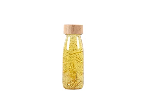 PETIT BOUM - Sensorische Schwimmflasche in Goldfarbe | EIN Mikrokosmos in jeder Flasche | Entdecken, zuhören und Lernen | Sinnesstimulation | Sensorische Flaschen für Kinder von PETIT BOUM