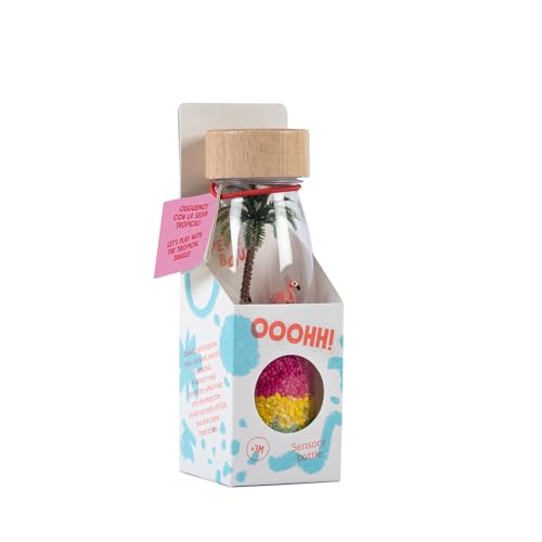 PETIT BOUM - Flamingo Spy Bottle I EIN Mikrokosmos in jeder Flasche I Entdecken, Hören & Lernen I Sinnesanregung I Sinnesflaschen für Kinder von PETIT BOUM