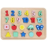 Numbers, Shapes, and Colors Wooden Tray Puzzle von Petit Collage